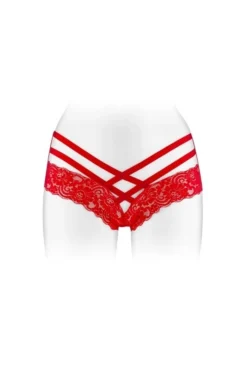 Tanga Ouvert Strappy Rouge Anne