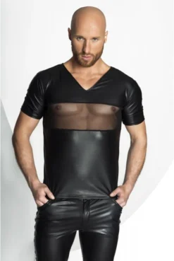 Tee Shirt Fetish Stronger Peck Noir Handmade