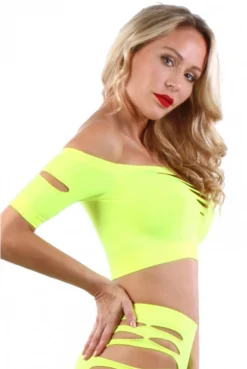 Top Jaune Court TU Moulant Ajouré -L’Éveil Sensuel Soldes top jaune court tu moulant ajoure 2