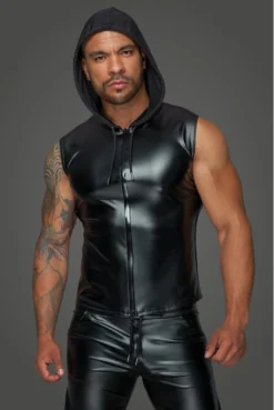 Veste à Capuche Fetish Homme Sans Manches