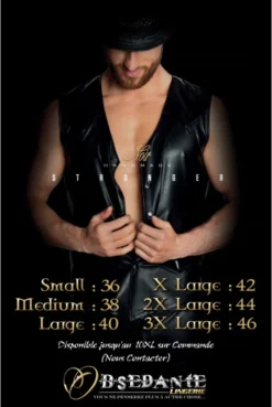 Veste Fetish Homme Red Line Noir Handmade -L’Éveil Sensuel Soldes veste fetish homme red line noir handmade 3